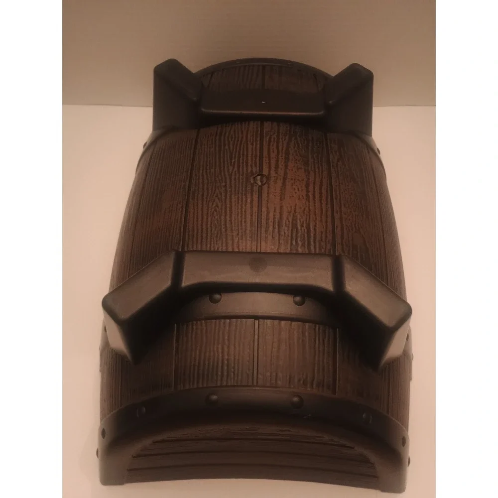 Half Barrel Planter Lightweight Plastic Dark Oak 16 X 12 X 6.5